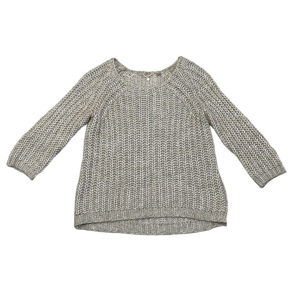 Anthropologie Knitted & Knotted Sweater Women's S Small Cream Gold Knit Pullover - Picture 4 of 13